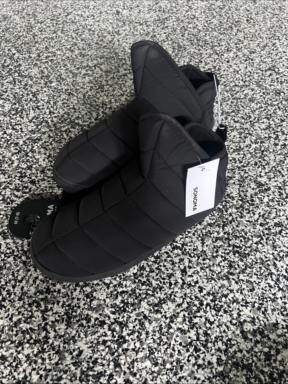 Sonoma Black Quilted Slip-On Women's Slippers